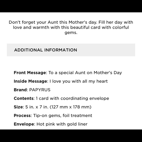 ⚡️5/$30⚡️Papyrus gem flower for aunt, MD card - Picture 7 of 7